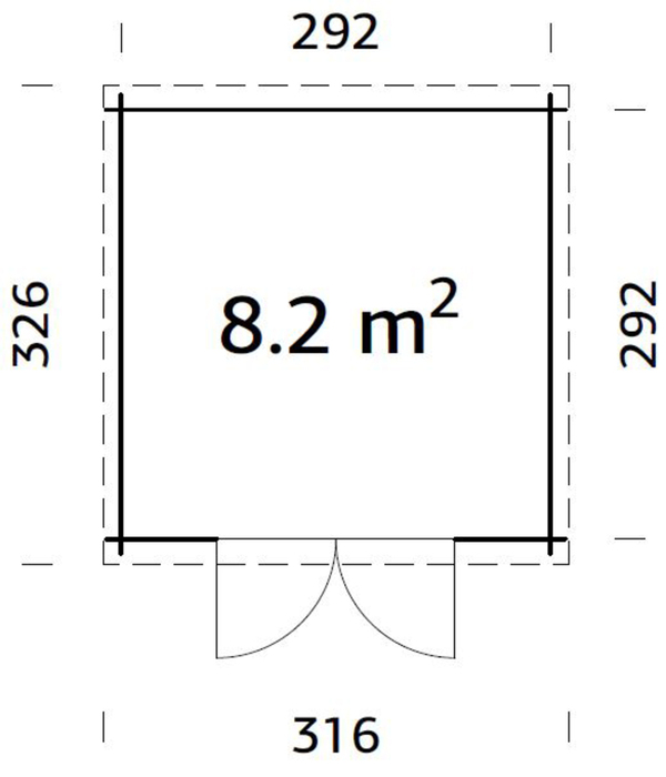 Palmako redskabsrum Mona 312 x 312 cm